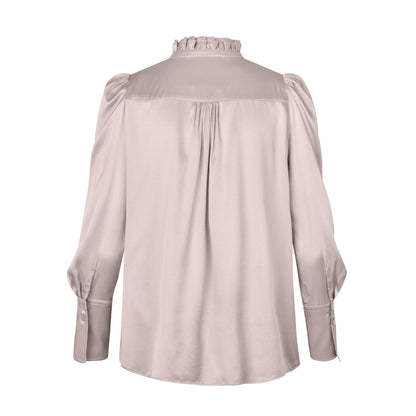 Roberta Shirt With Ruffle - Rosewater
