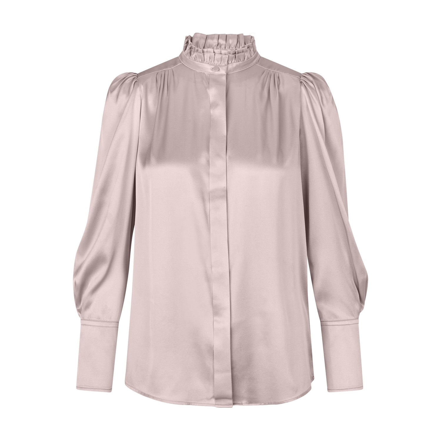 Roberta Shirt With Ruffle - Rosewater