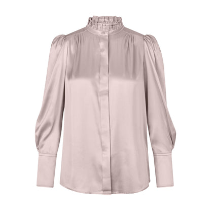 Roberta Shirt With Ruffle - Rosewater