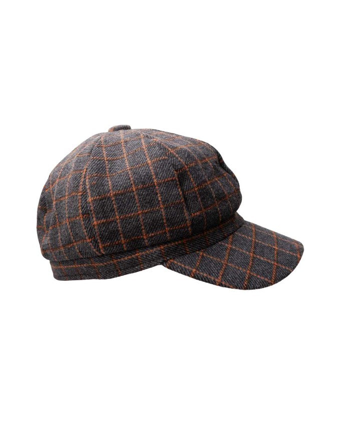 Rosina Checked Cap - Dk.Grey
