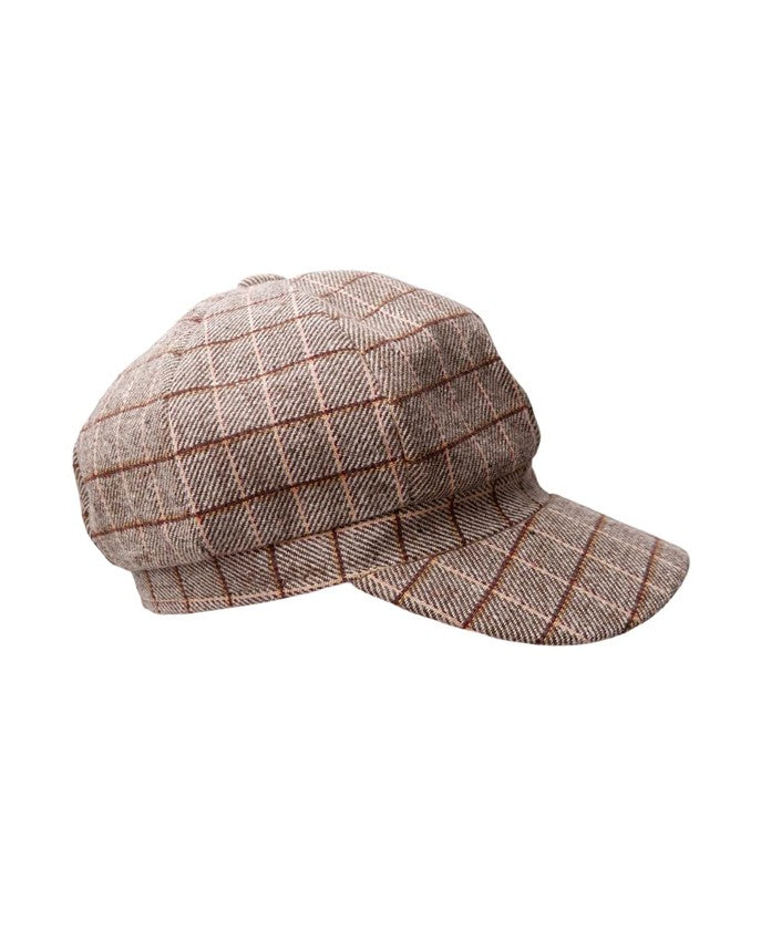 Rosina Checked Cap - Sand