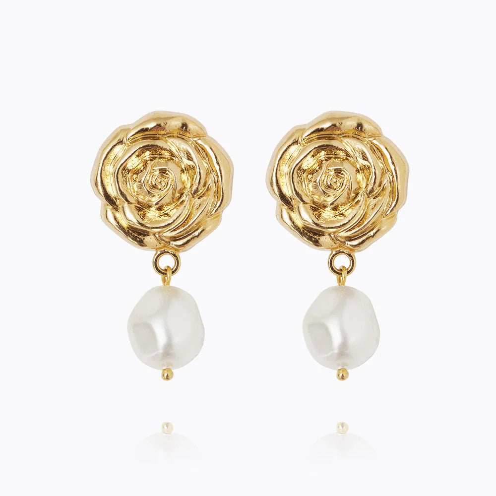 Rosita Pearl Earrings Gold - Pearl