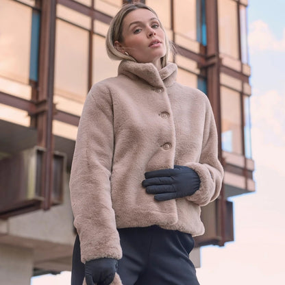 Vie Short Faux Fur Jacket - Oat
