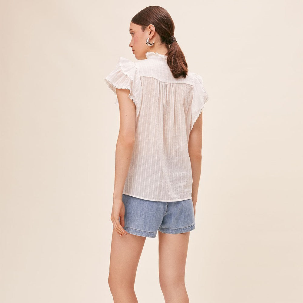 Lady Lace Blouse - Blanc Casse