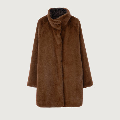 Faux Fur Jacket - Camel