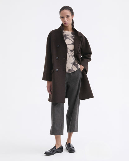 Herringbone Soft Barrel Trouser - Dark Grey