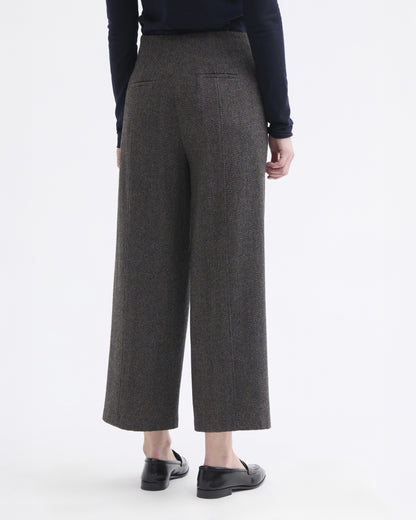 Herringbone Soft Barrel Trouser - Dark Grey
