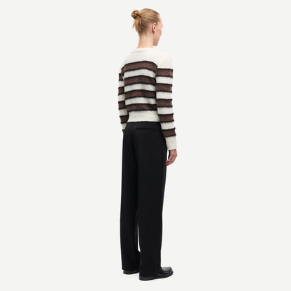 Cian Cardigan - Black Coffee Stripe
