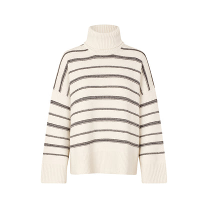 Keiku Stripe Turtleneck - Clear Cream Stripe