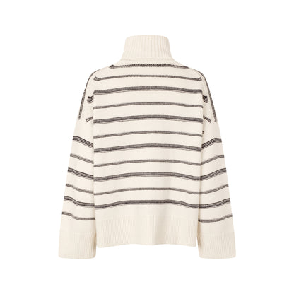 Keiku Stripe Turtleneck - Clear Cream Stripe
