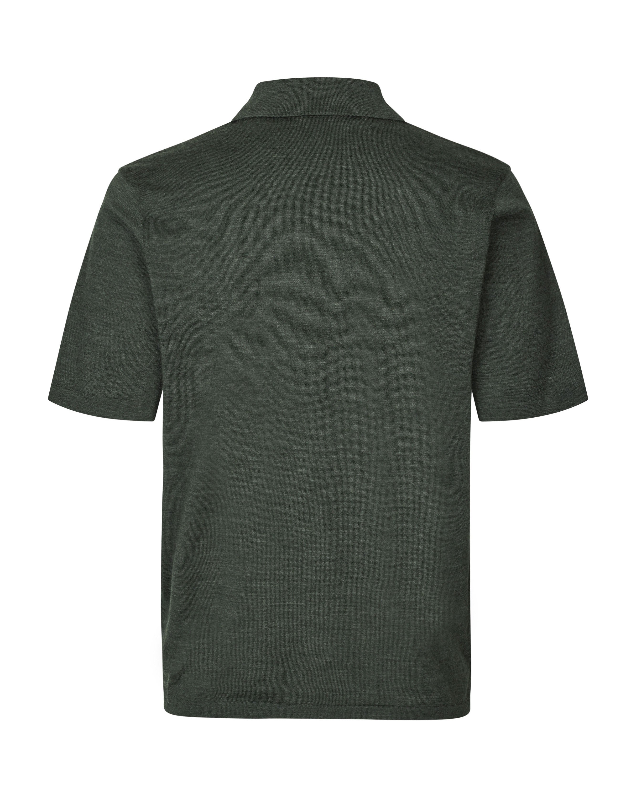Sarowan Knit Polo - Dark Evergreen Mel