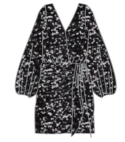 Black Sequin Mini Vienna - Black
