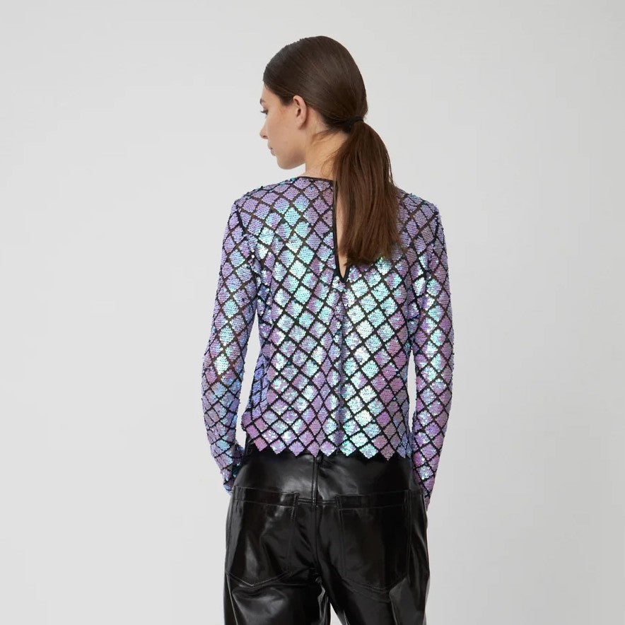 Sequins Blouse - Seductive Purple