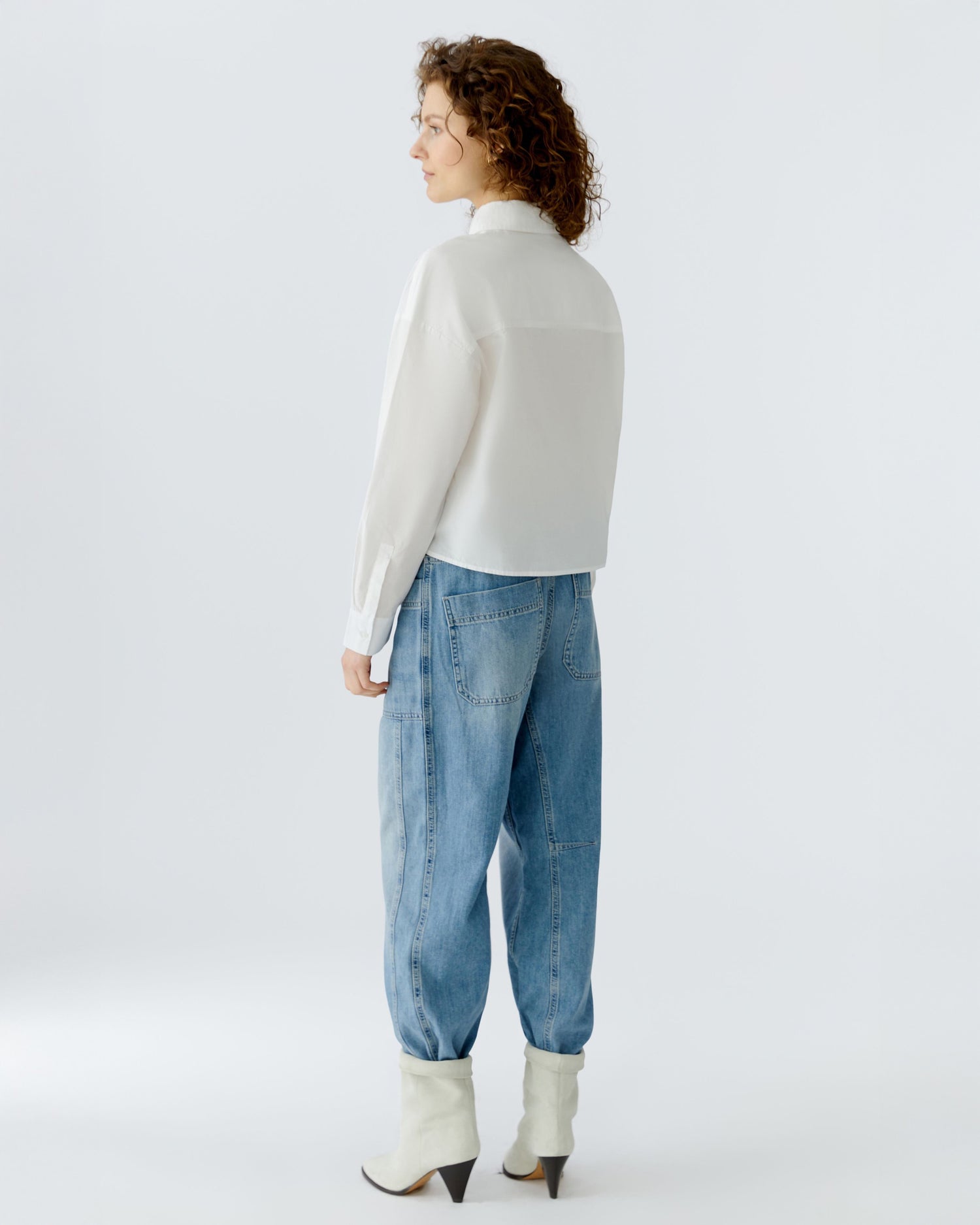 Sequin Floral Blouse - Optic White