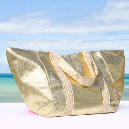 Sheeny Large Tote Bag - Gold