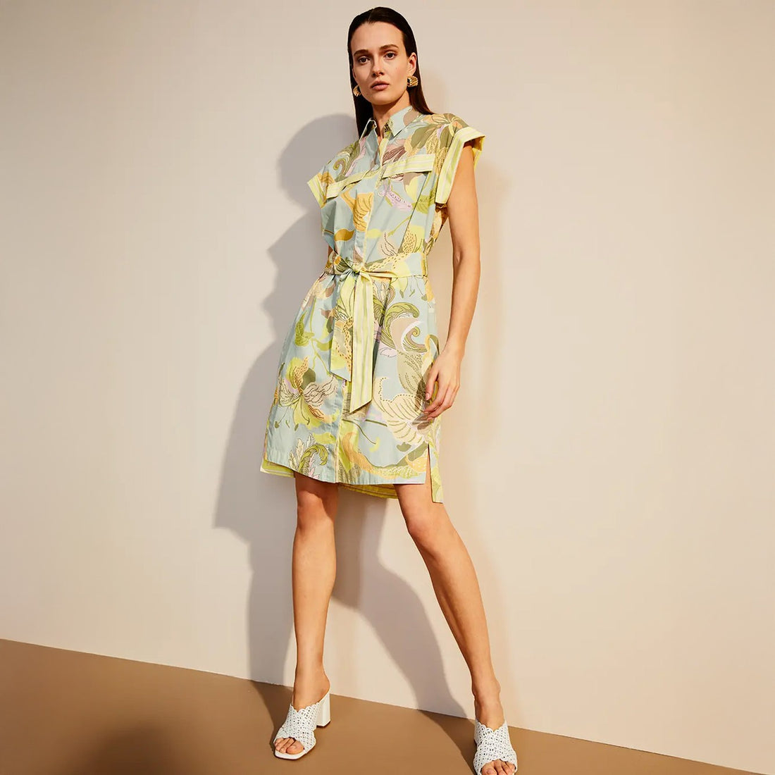 Short Sleeve Pocket Dress - Soft Lemonade