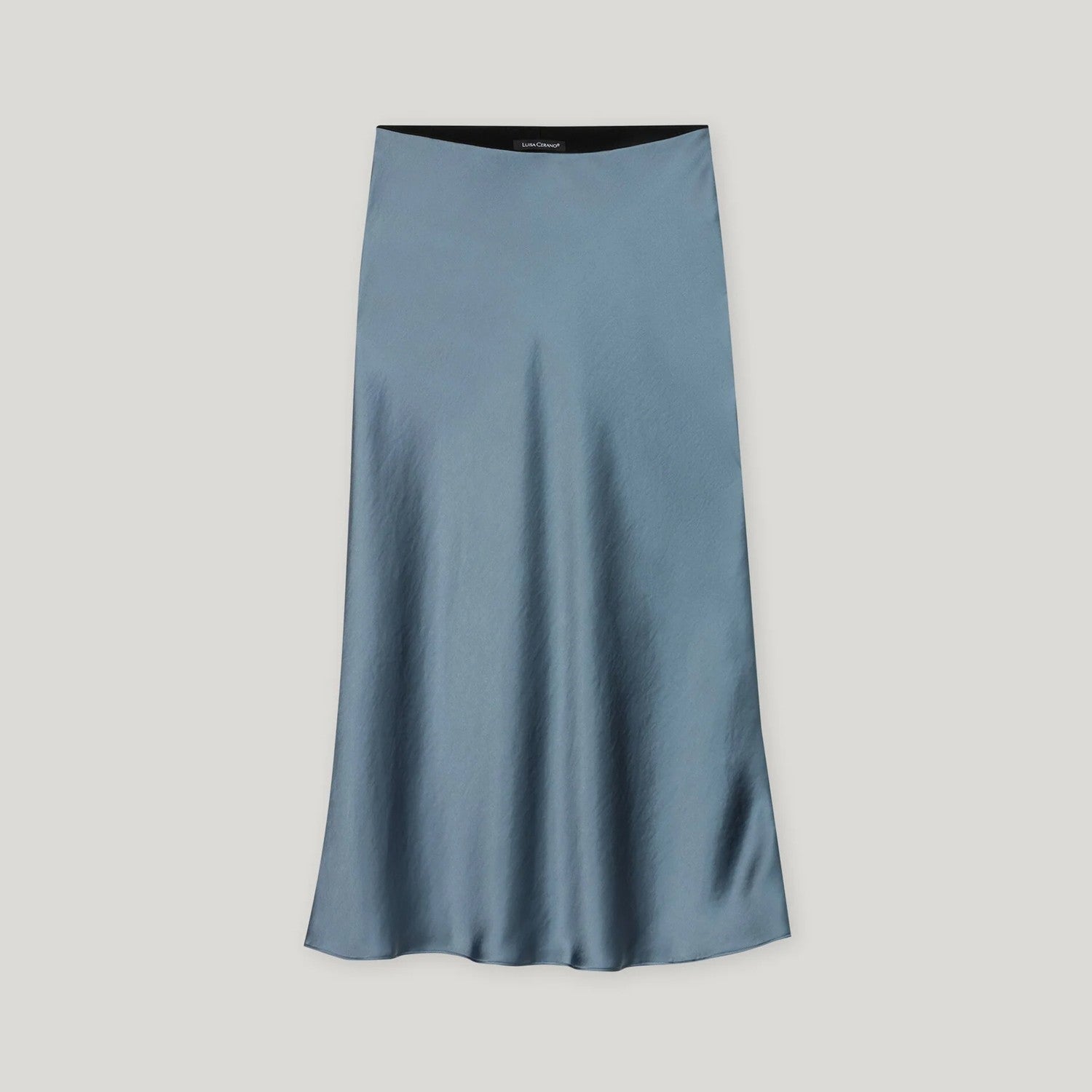 Silk Look Maxi Skirt - Greyish Blue