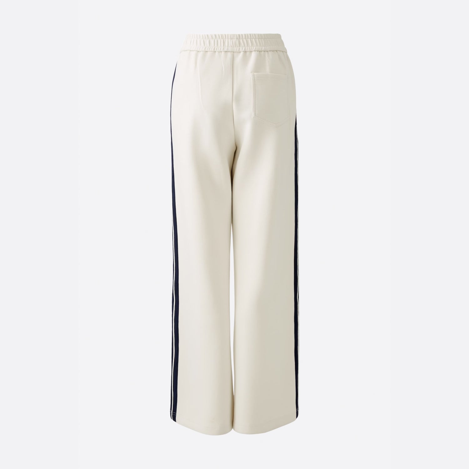 Slip On Side Stripe Trousers - Off White