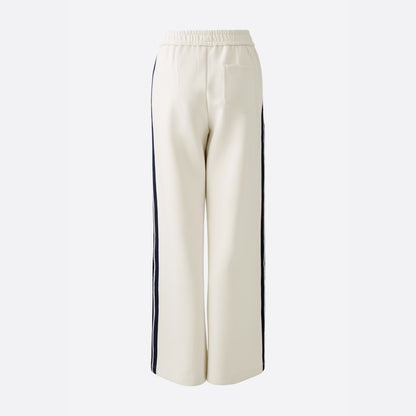 Slip On Side Stripe Trousers - Off White