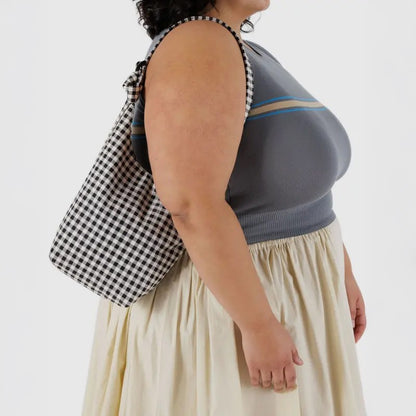 Small Nylon Sling - Black And White Gingham