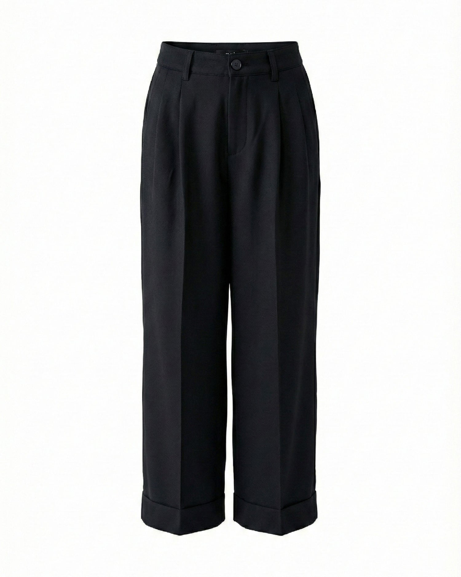 Smart Pleat Front Trousers - Black