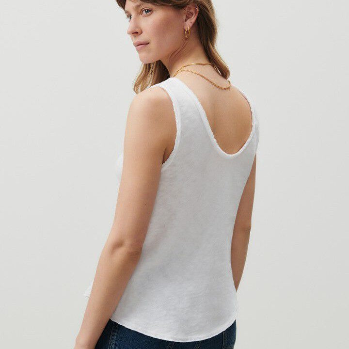 Raw Edge Vest Top - White