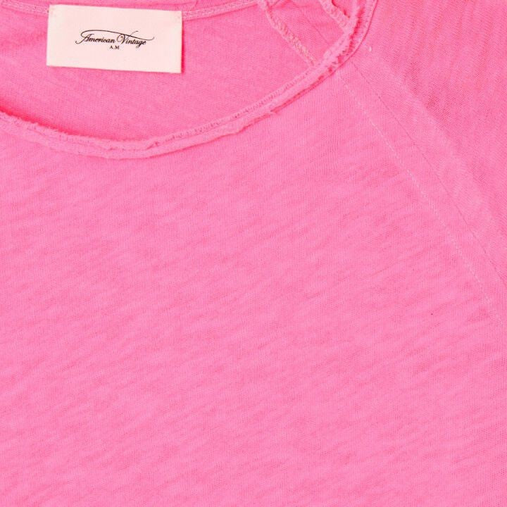 Sonoma Long Sleeve Raw Edge Top - Pink Acid Fluo
