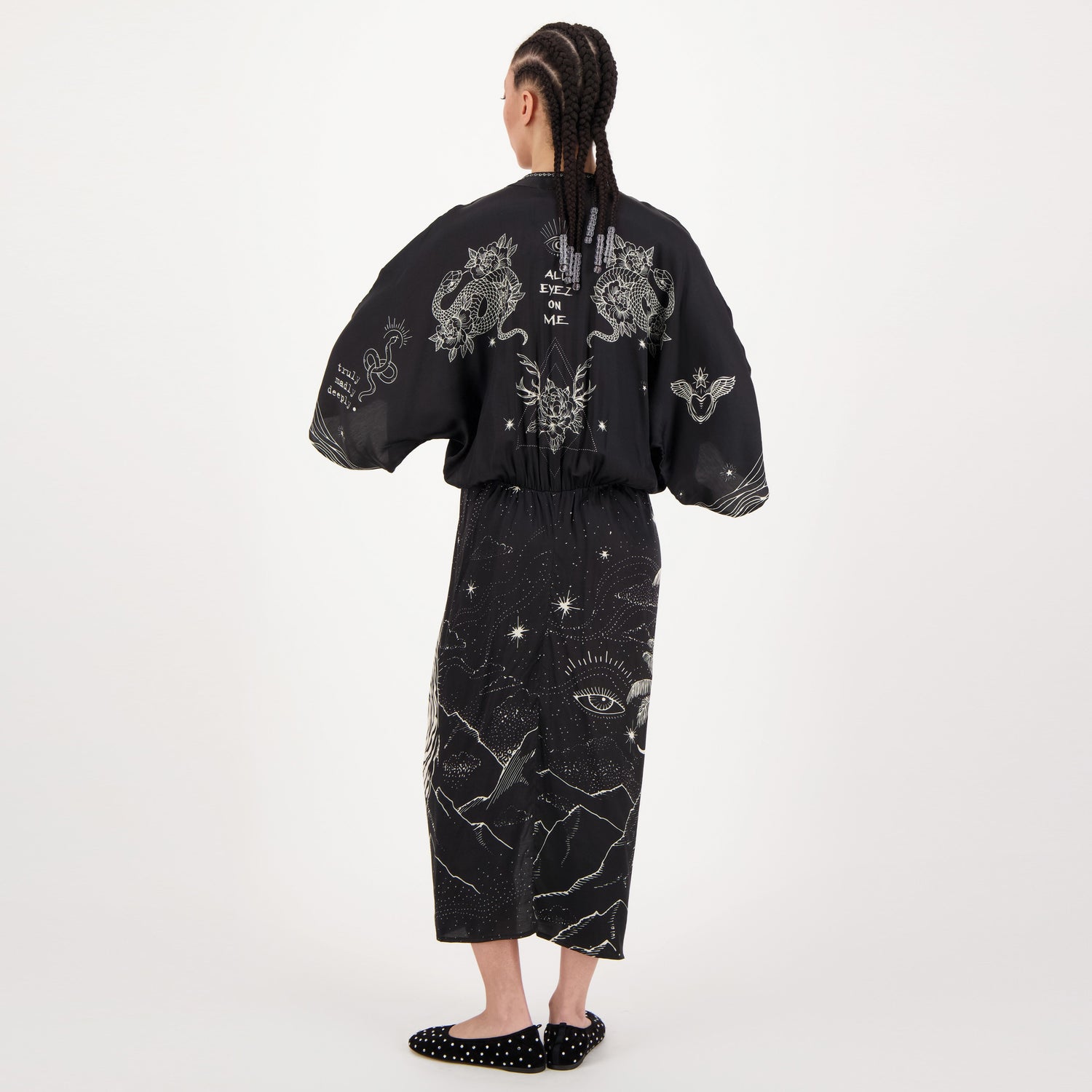 Sophia Kimono Dress - Black Magic