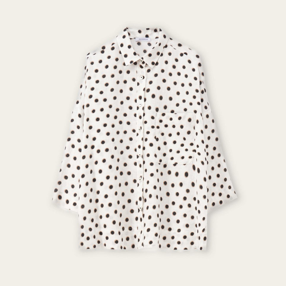 Spotty Linen Blouse - Milk Spot