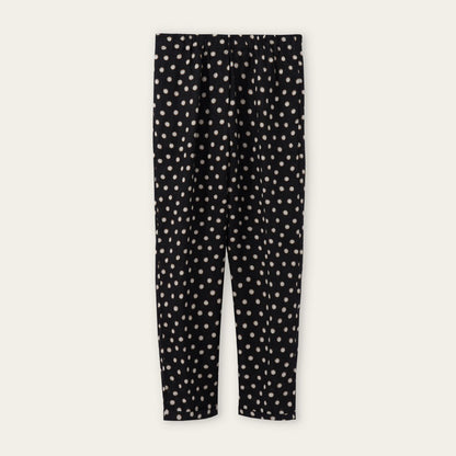 Spotty Linen Trousers - Black