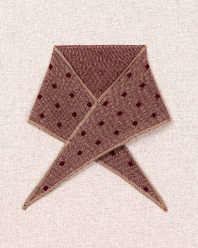 Spot Triangle Scarf - Claret