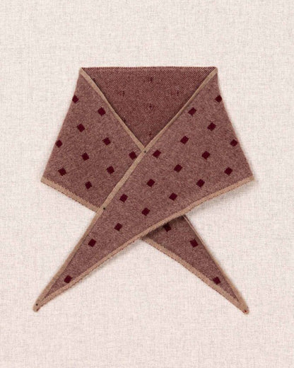 Spot Triangle Scarf - Claret