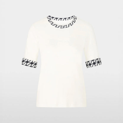 Short Sleeve Link Print Detail T-Shirt - Off White