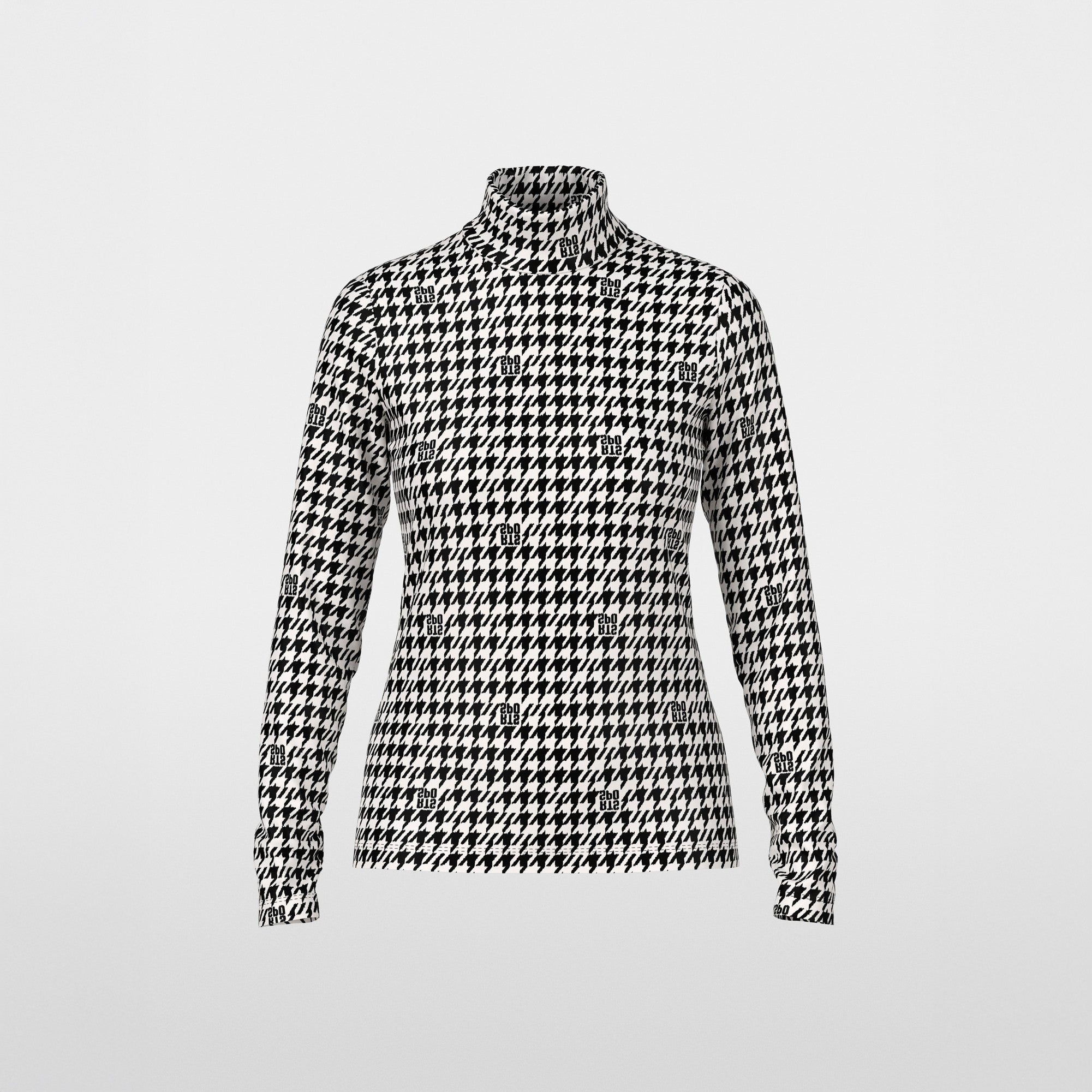 Star Fitted Polo Top - Black And White