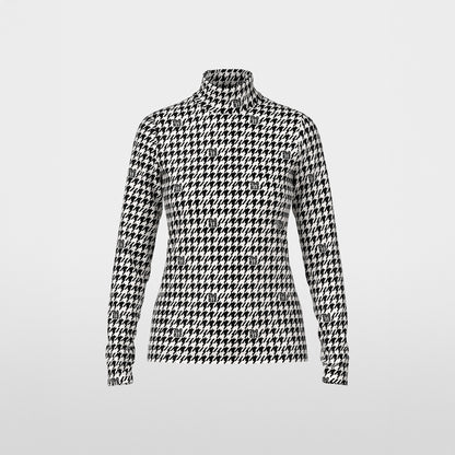 Star Fitted Polo Top - Black And White