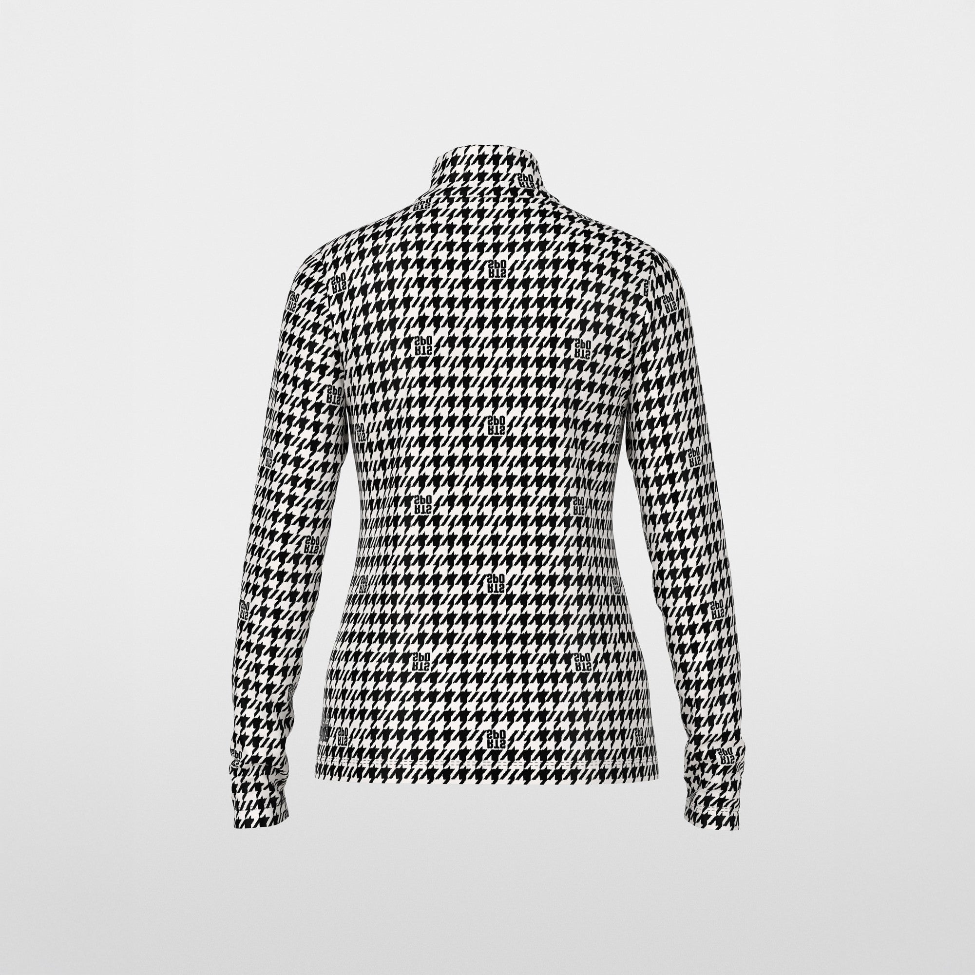 Star Fitted Polo Top - Black And White