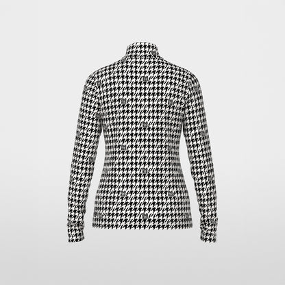 Star Fitted Polo Top - Black And White