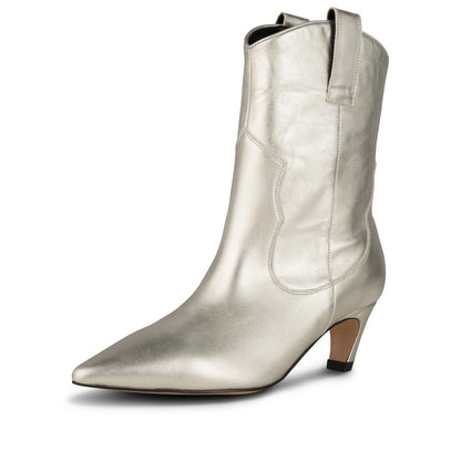 Dicte Leather Boot - Silver Metallic