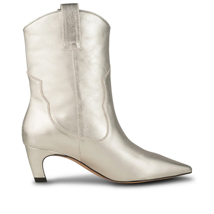 Dicte Leather Boot - Silver Metallic