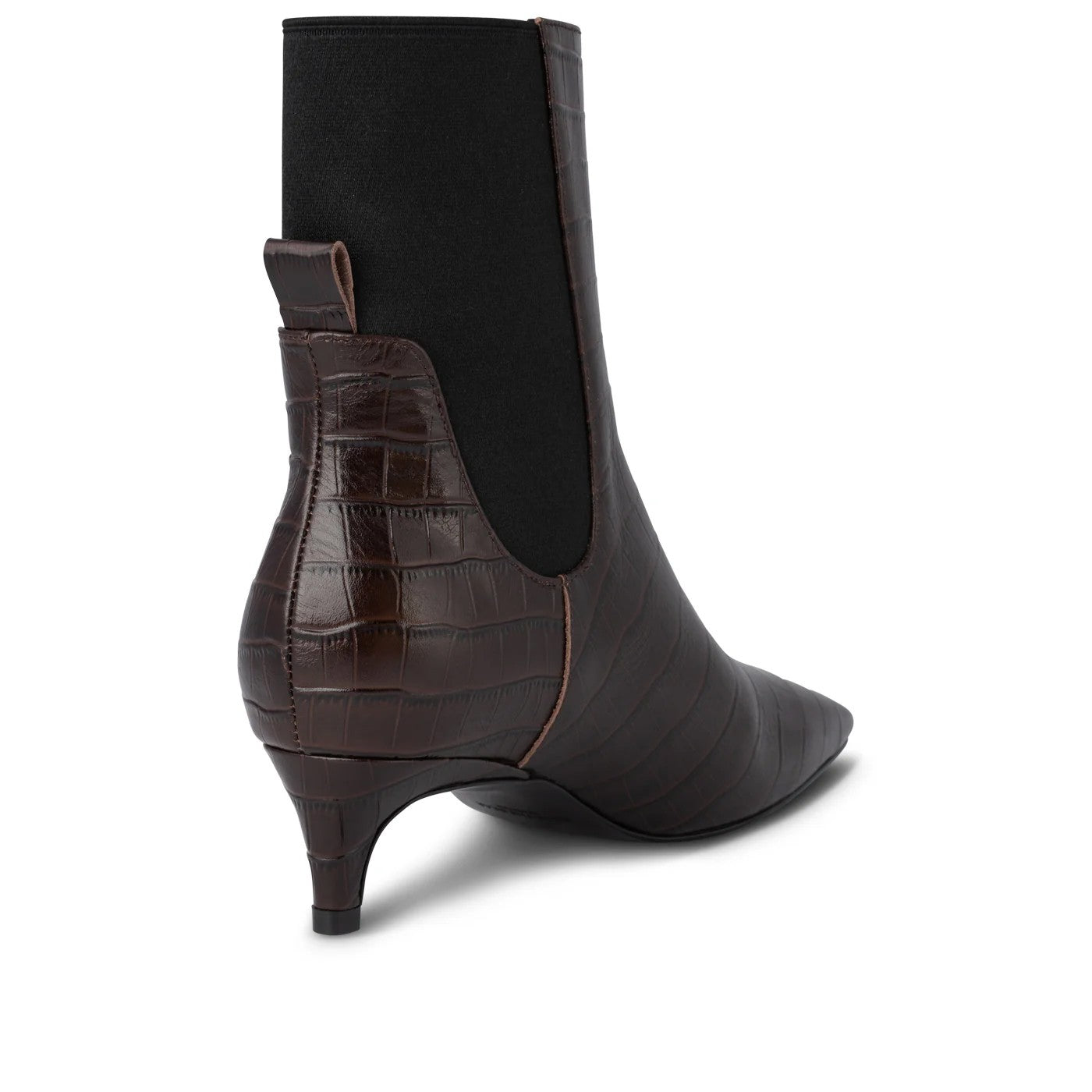 Ingrid Croco Leather Boot - Chocolate