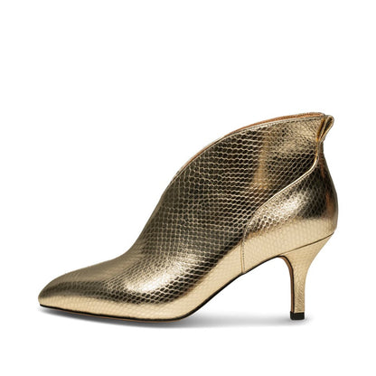 Valentine Low Cut Python Boot - Gold