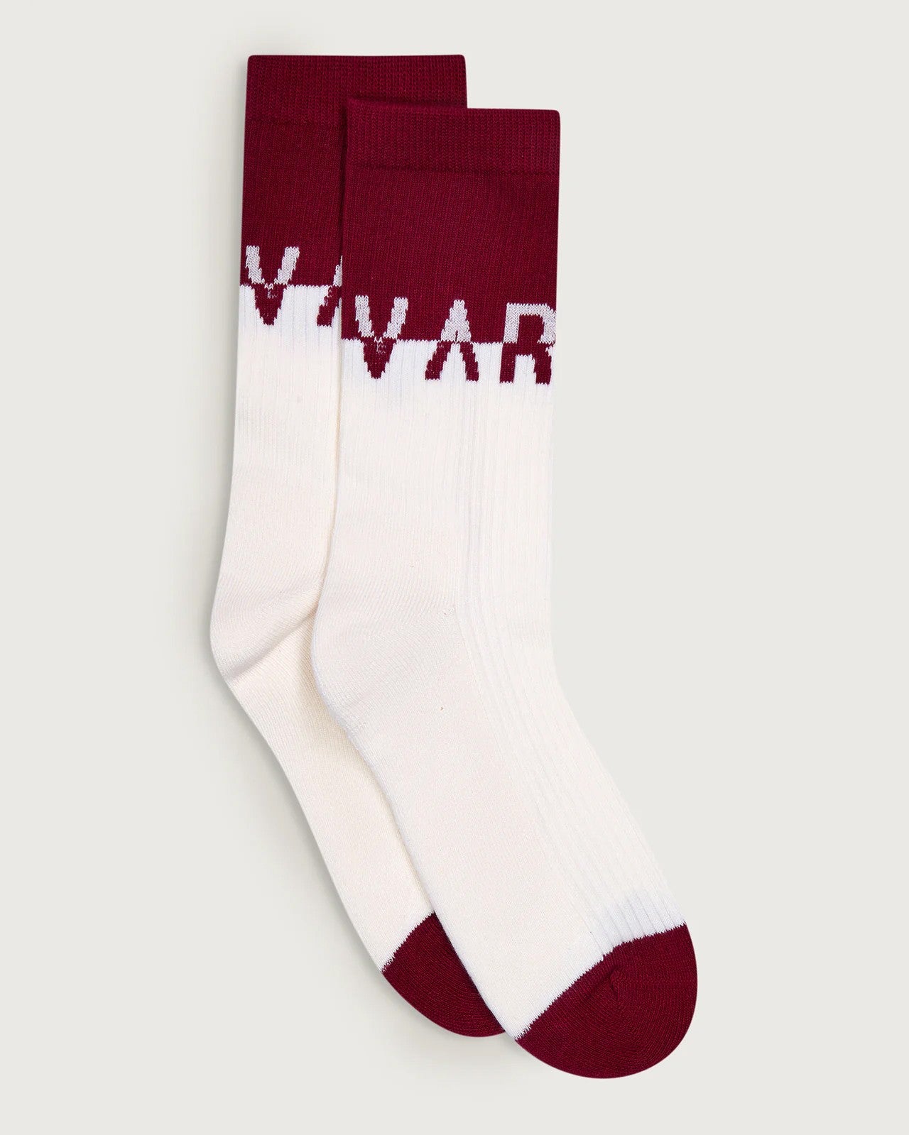 Stellar Colourblock Sock - Egret / Red Dahlia