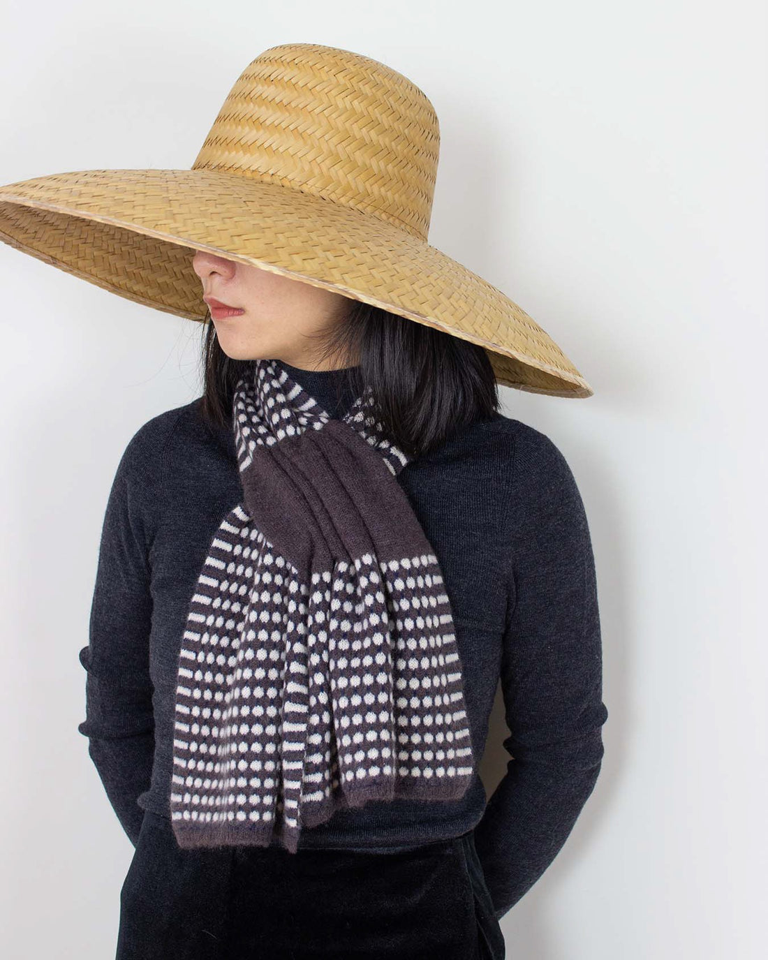 Stitch Detail Full Scarf - Cacao