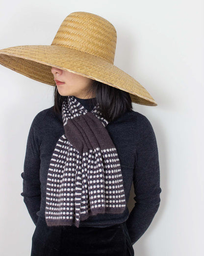 Stitch Detail Full Scarf - Cacao