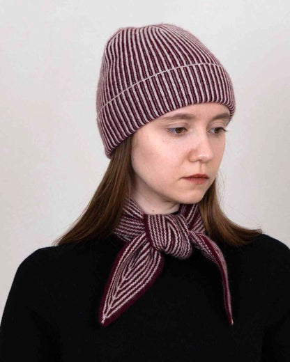 Striped Neck Tie - Wine