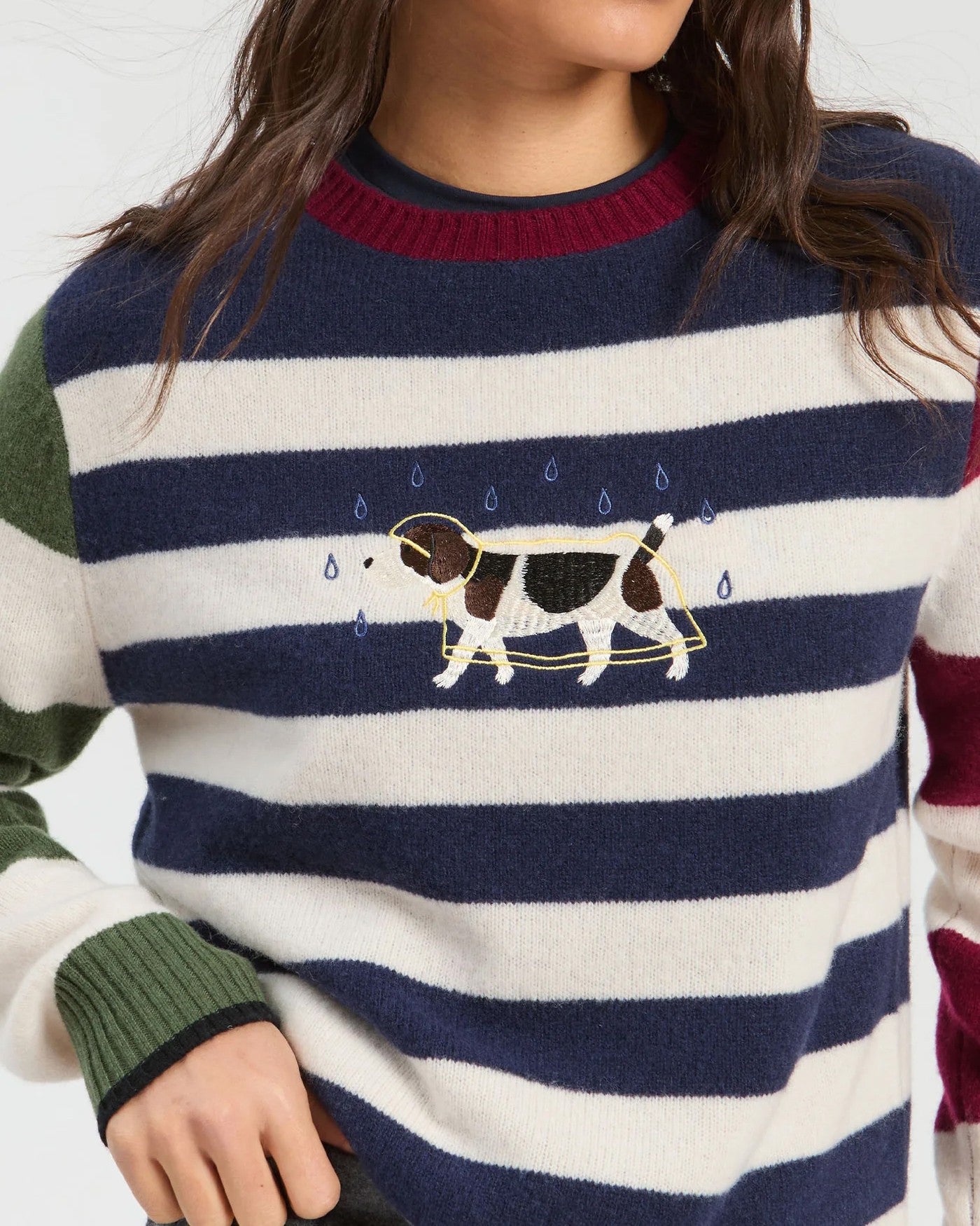 Stripe Dog Jumper - Navy