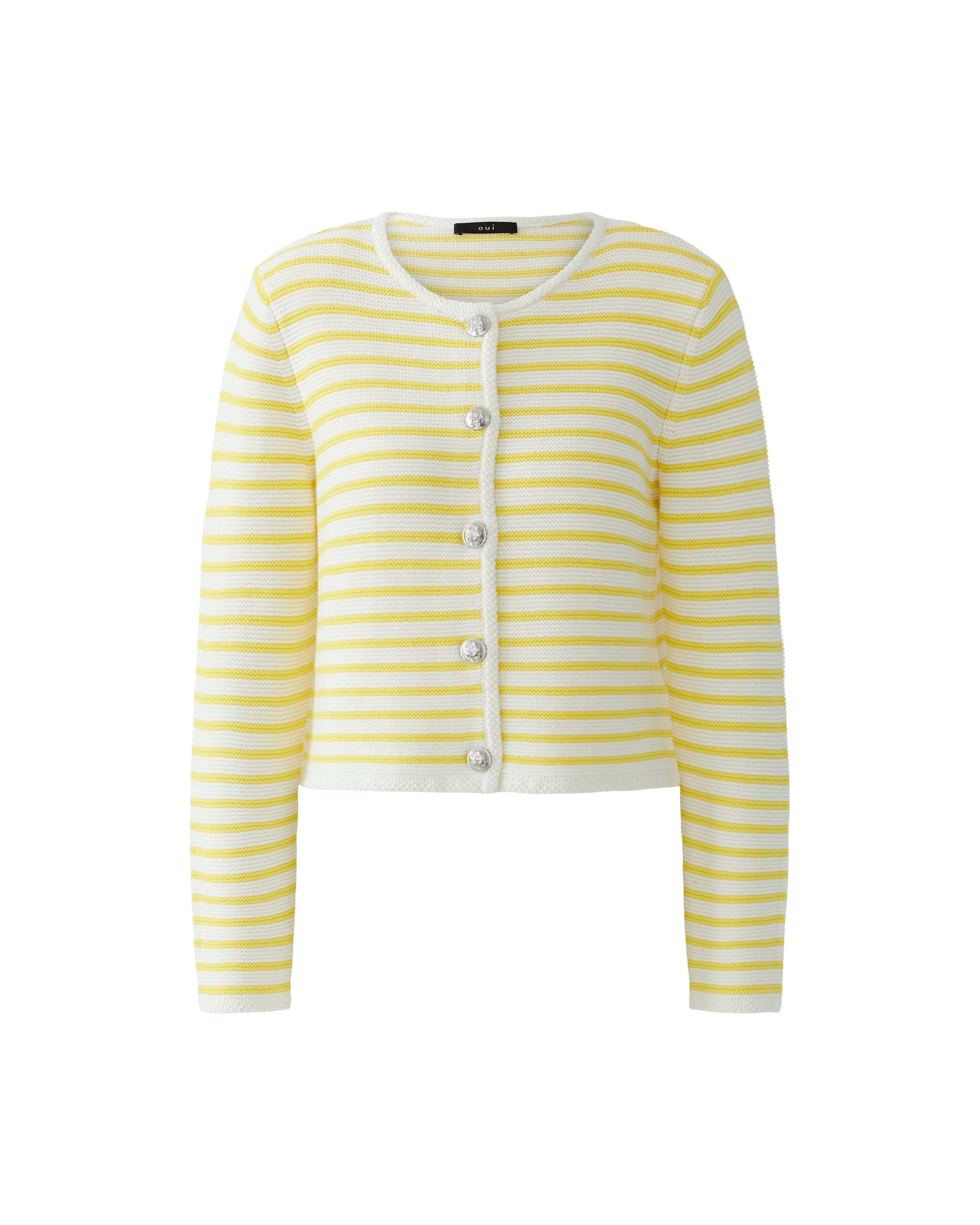 Stripe Knitted Jacket - Lemon