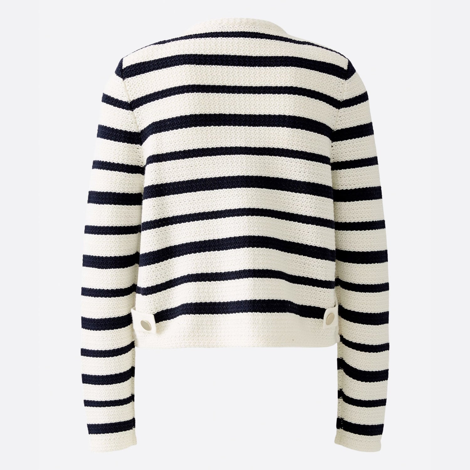 Stripe Knit Cardigan - White Blue