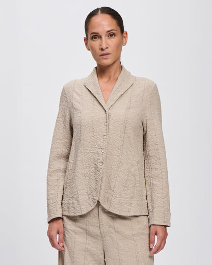 Stripe Relaxed Blazer - Sand