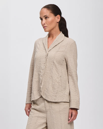 Stripe Relaxed Blazer - Sand